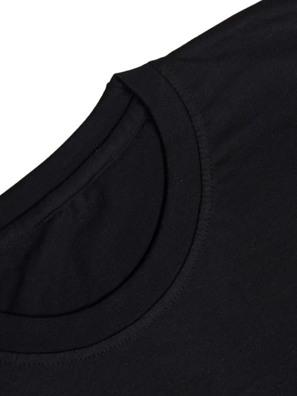 Black Oversize French Terry round-neck Cotton T-shirt