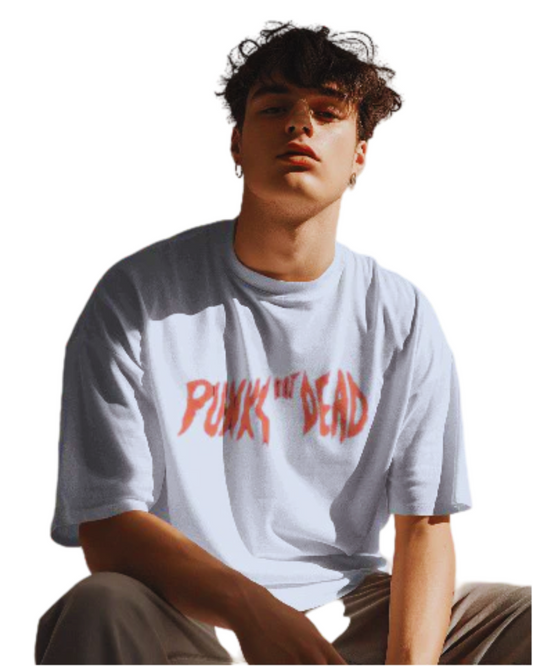 Vagabond oversized 180 White Punk not Dead Anime T-shirt
