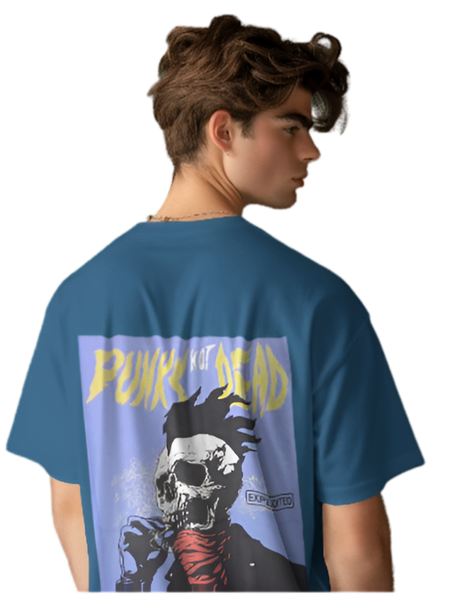 Vagabond oversized 180 Blue Punk not Dead Anime T-shirt